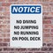 Signmission No Diving No Jumping No Running, 7 in W x Rectangle, Plastic OS-2PACK-NS-P-710-V-14483 - alternate 3